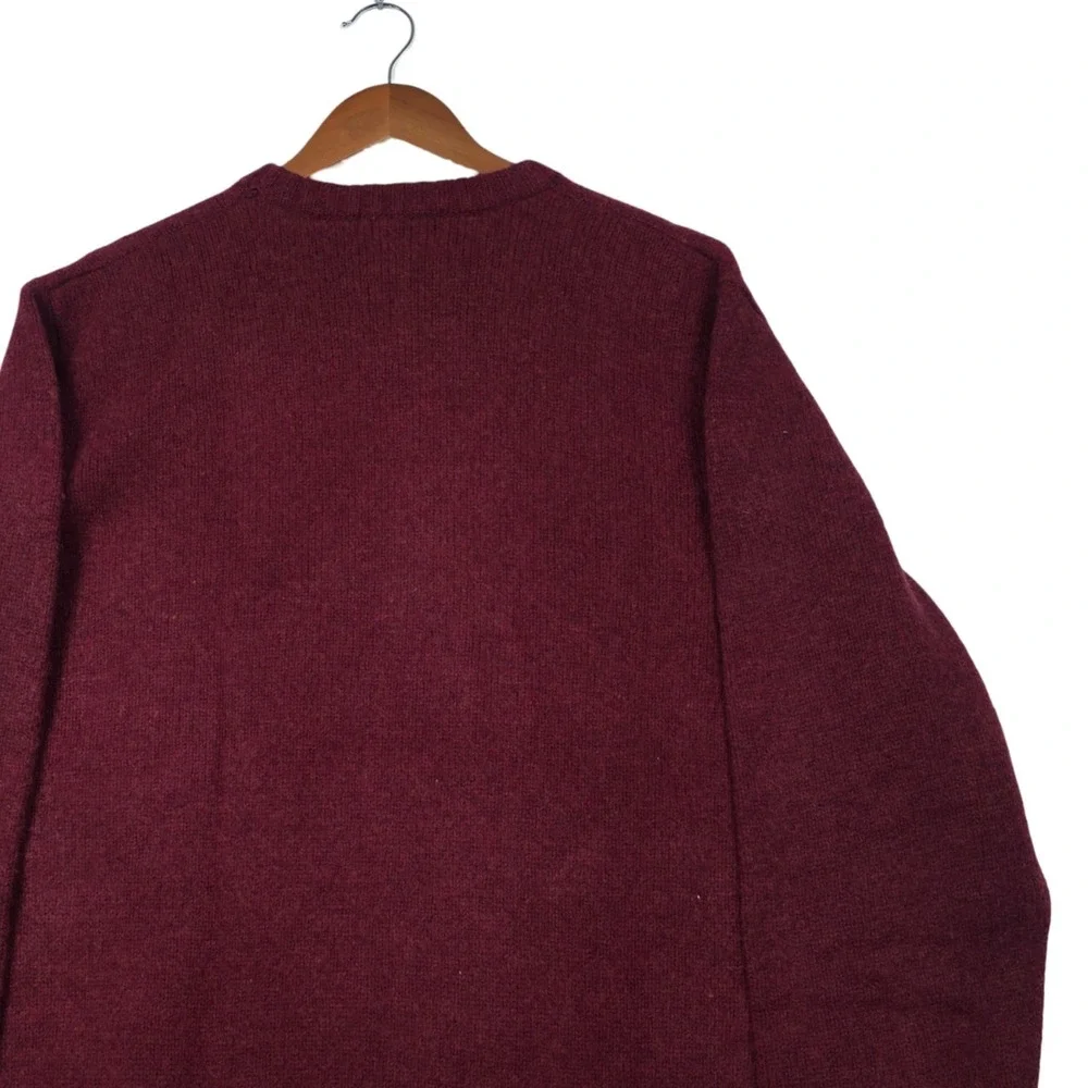Vintage Eddie Bauer Lambswool Sweater Mens XL Burgundy Red Made in Australia NWT - Picture 4 of 10